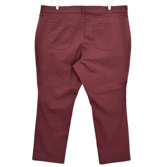 St. Johns Bay Women's Stretch Straight Leg Mid-Rise Burgundy Pants Plus 24W NWT - Picture 2 of 11
